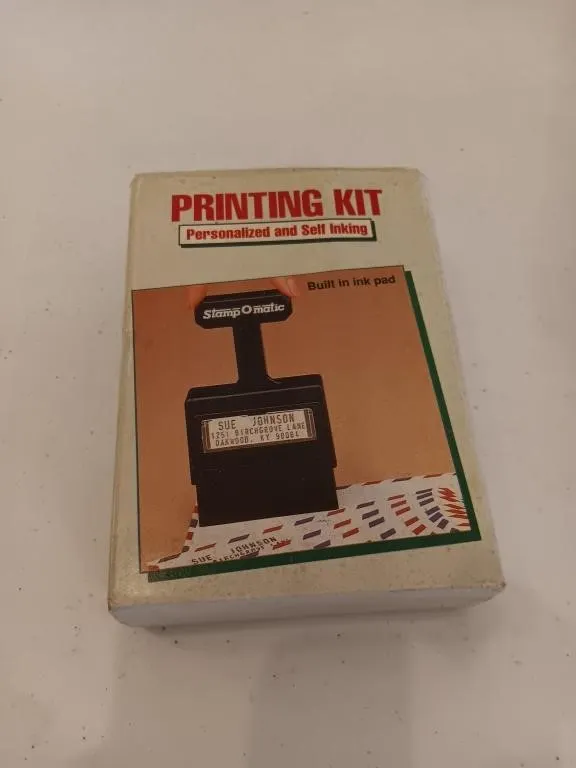 Vintage Stamp-O-Matic personalized and