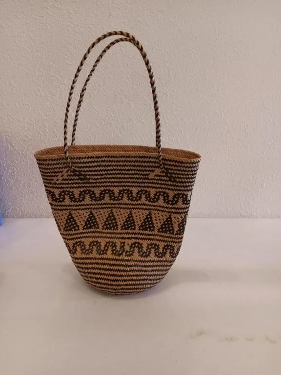 Appears to be a handcrafted artisan woven tote