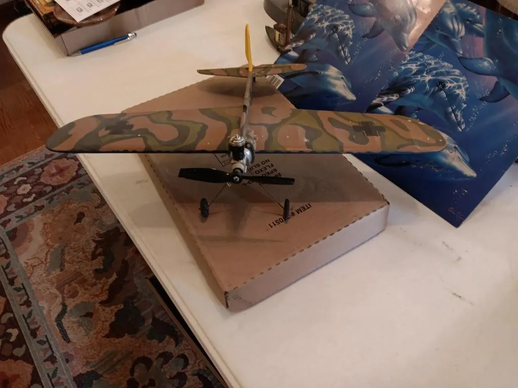 Vintage Balsa Wood Model Airplane. Equipped With