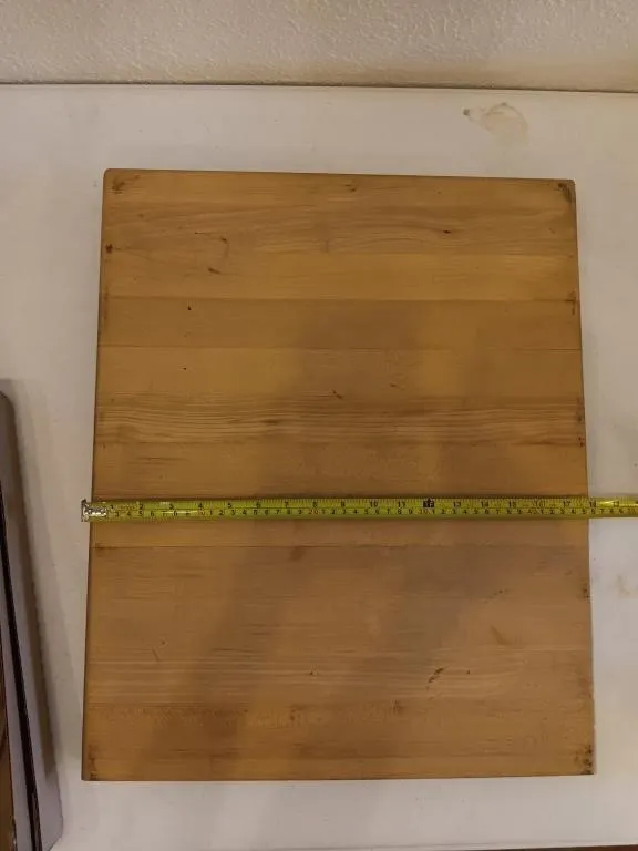Butcher cutting block. Appears to be used for