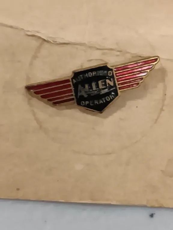 Allen Operator Wing Lapel Pin.