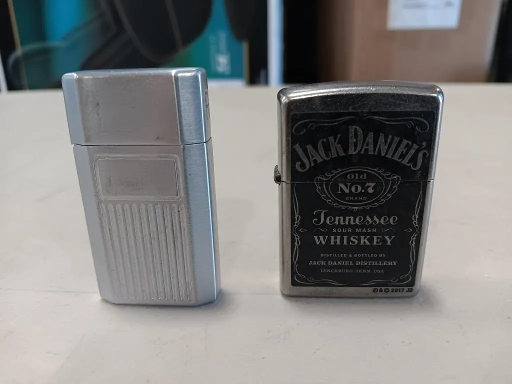 Jack Daniel's Zippo lighter and Ronson Jet-Light