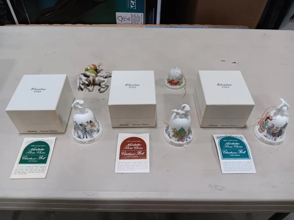 NORITAKE Bone China Christmas bells and more.