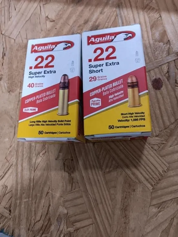 Two Boxes Of Aguila Super Exra .22 Short 29&40