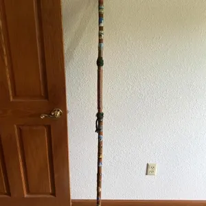 Wooden Hiking Stick with Souvenir Medallions