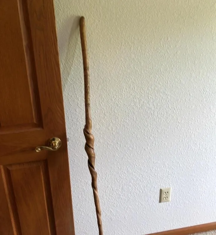 Twisted Carved Wooden Walking Stick