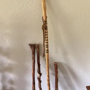 Set of Four Wooden Walking Sticks/Staffs