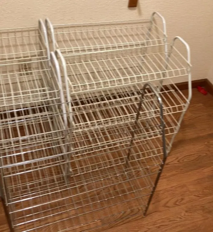 Set of Two Wire Storage Shelving Units
