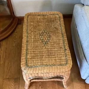 Wicker Coffee Table with Diamond Motif