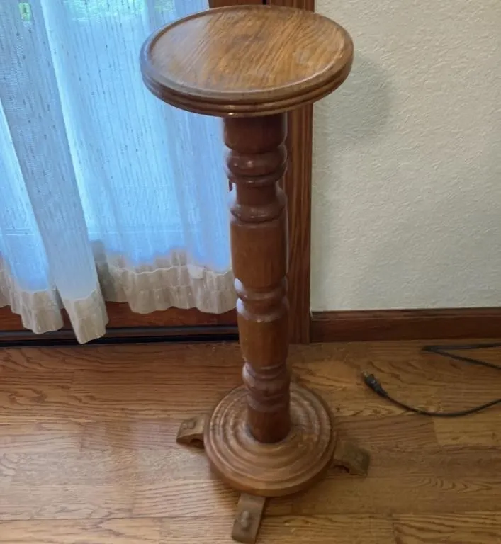 Wooden Pedestal Plant Stand