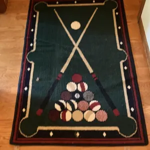 Billiards Pool Table Theme Accent Rug