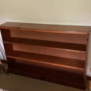 Low-Profile Three-Tier Wooden Bookshelf