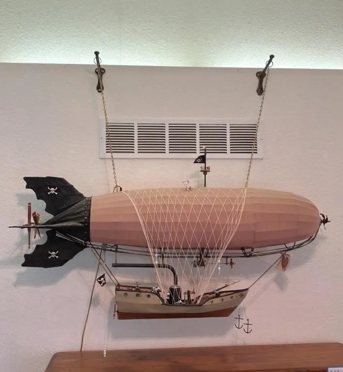 Steampunk Pirate Airship Wall Hanging Model