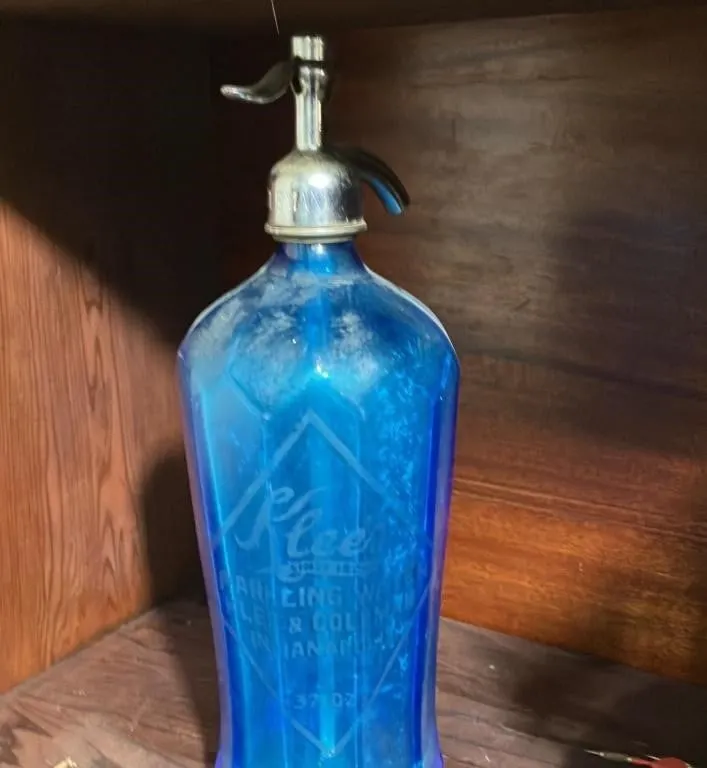 Vintage Klee's Cobalt Blue Seltzer Bottle