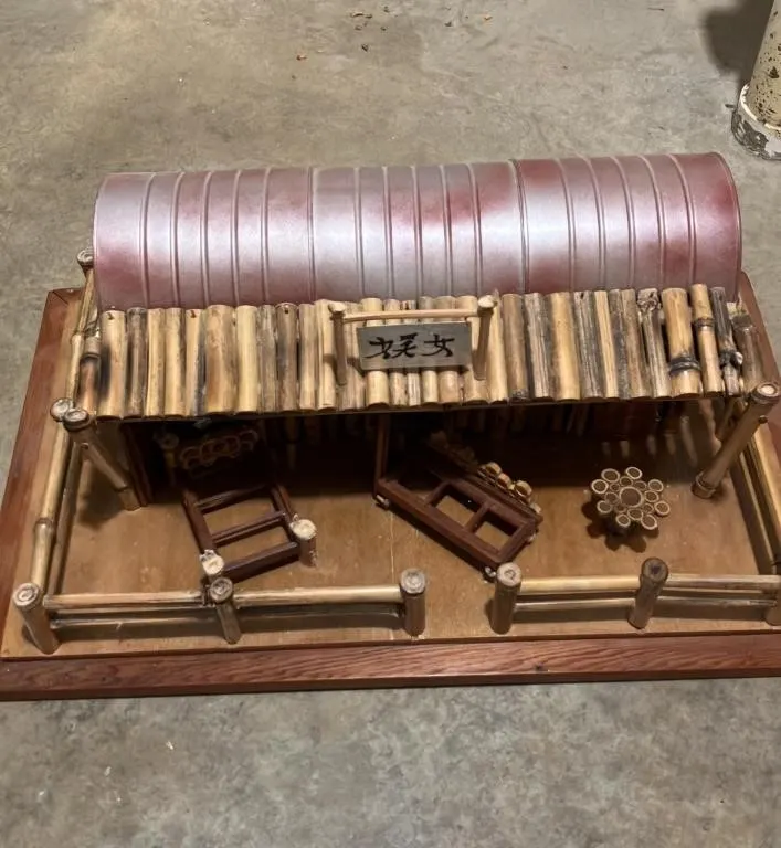 Miniature Wooden Frontier Fort Diorama