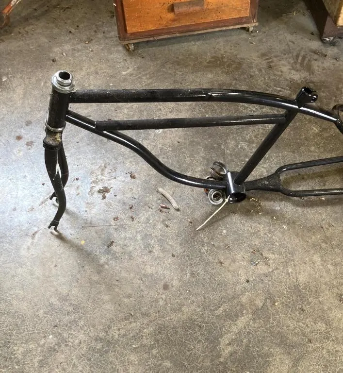 Vintage Black Bicycle Frame and Fork