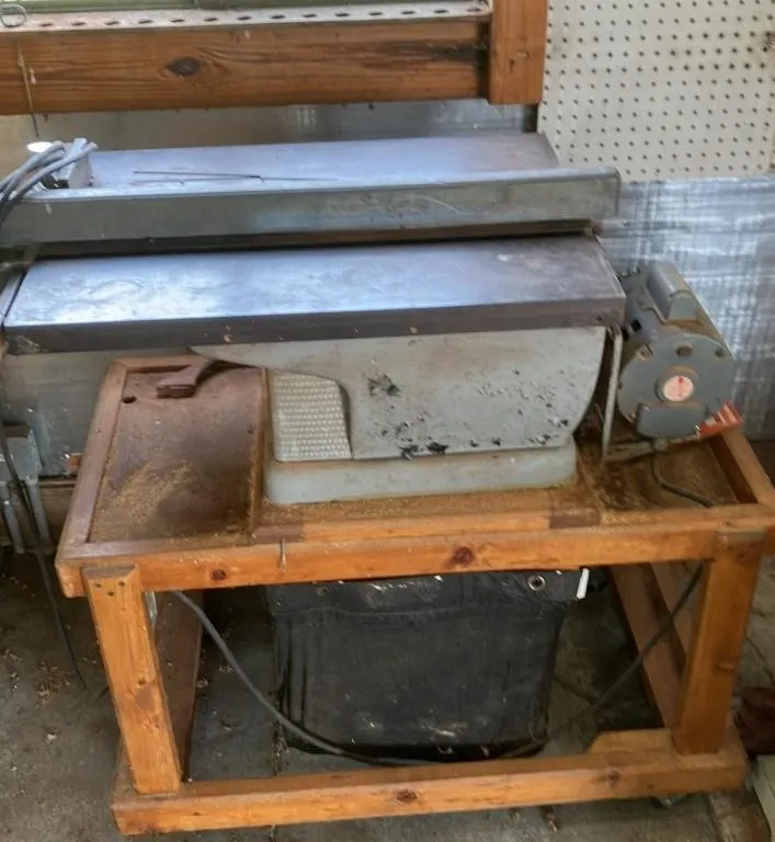 Vintage Table Saw on Wooden Workstand