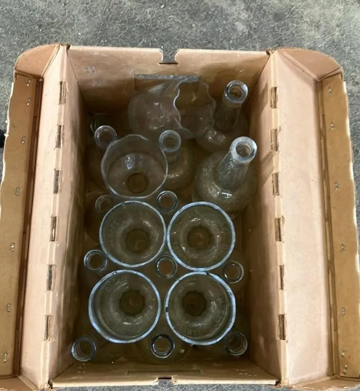 Set of George Dickel Glass Bottle Top Sections