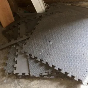 Set of Black Interlocking Foam Floor Tiles