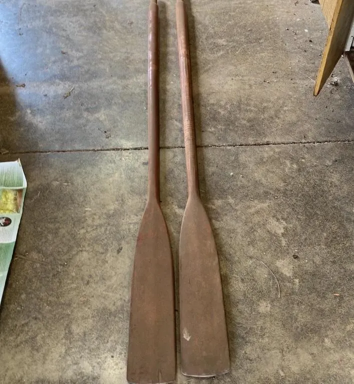 Set of Two Wooden Oars
