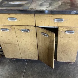 Vintage Metal Work Cabinet with Drawers