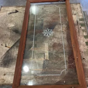 Etched Glass Panel in Wood Frame