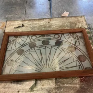 Art Deco Style Etched Glass Wall Hanging