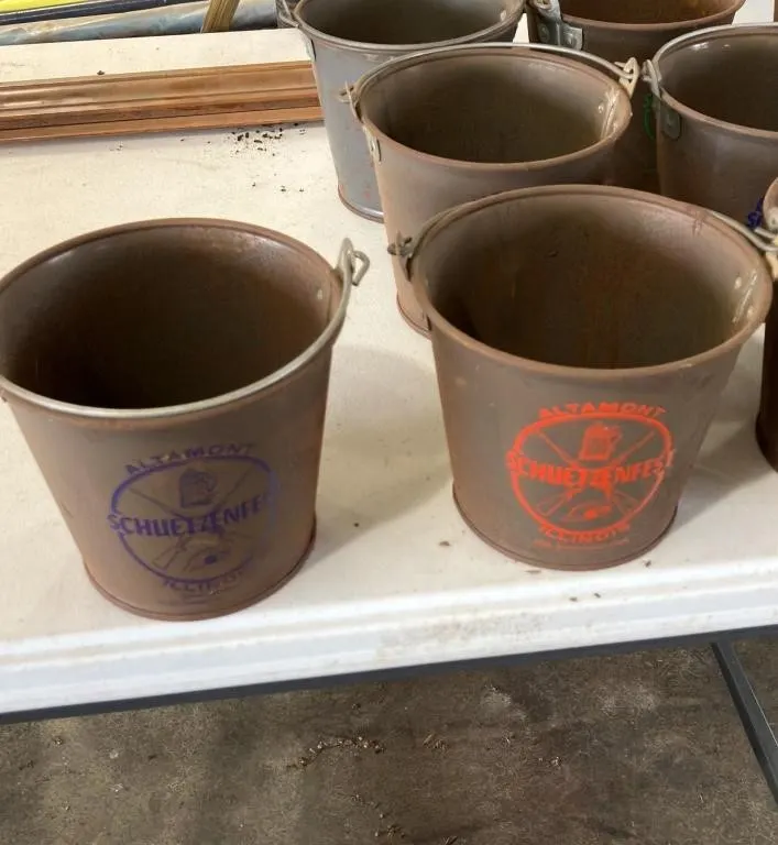 Set of 10 Altamont Schuetzenfest Metal Buckets