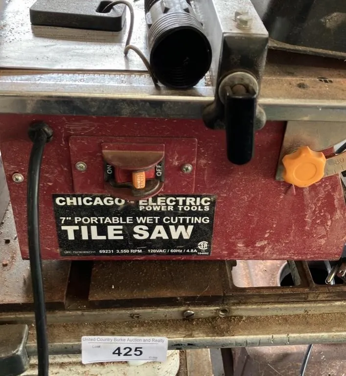 Chicago Electric 7" Portable Wet Tile Saw