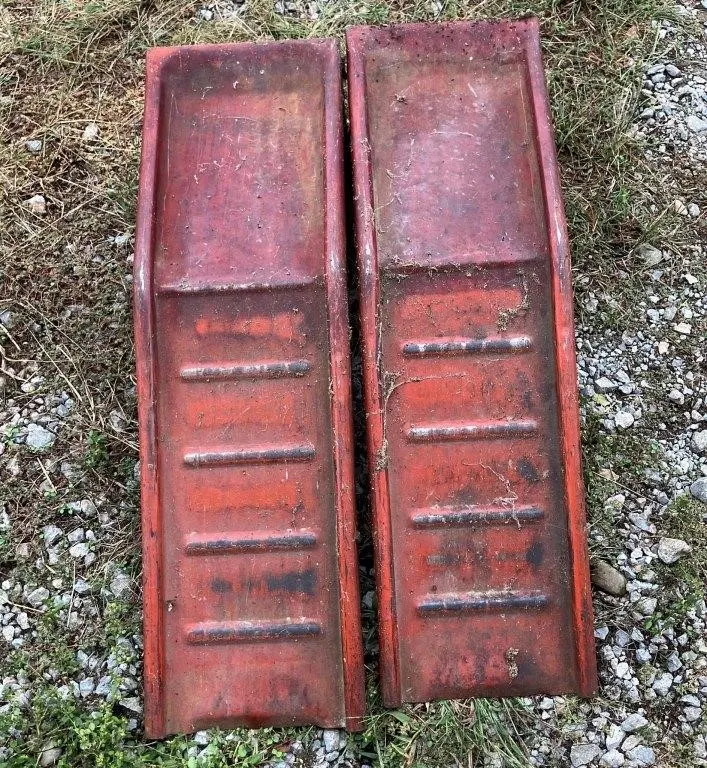 Set of Two Red Automotive Ramps