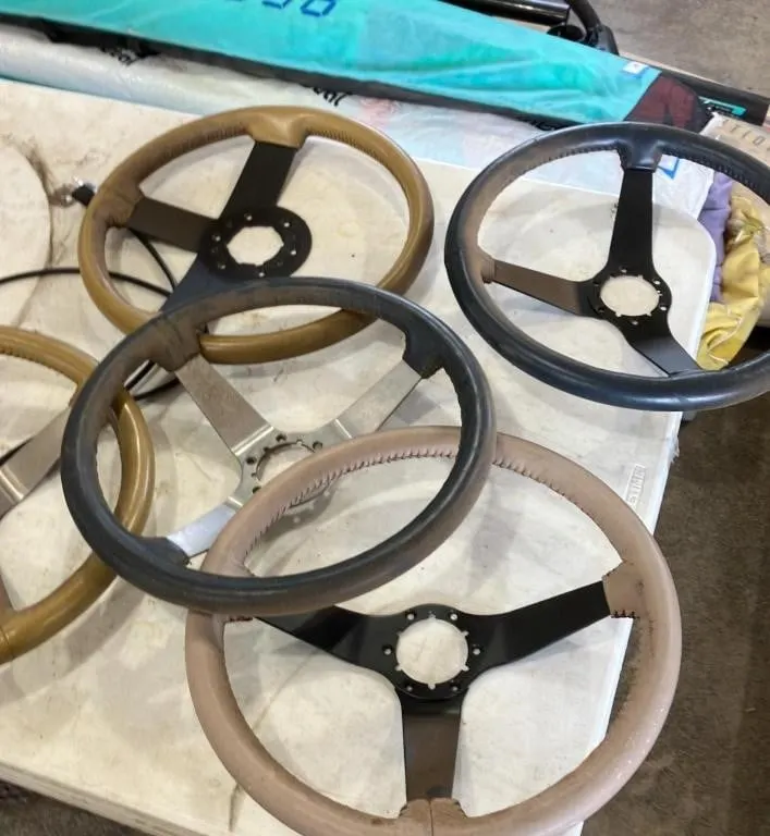 Collection of Vintage Leather Steering Wheels