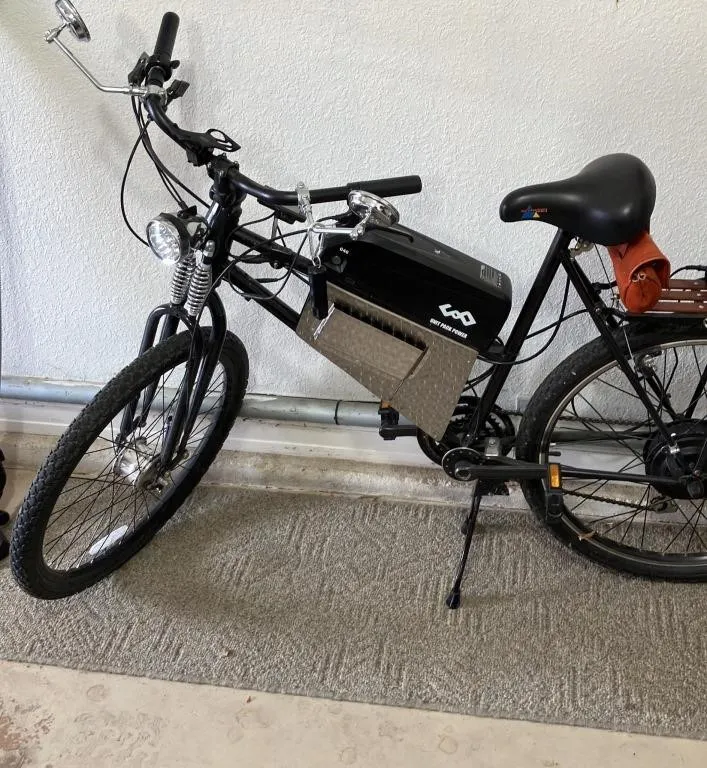 Black Electric Bicycle with Unit Pack Power