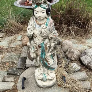 Asian-Style Standing Deity Garden Statue