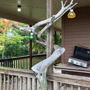 Driftwood Branch with Three Hanging Lanterns