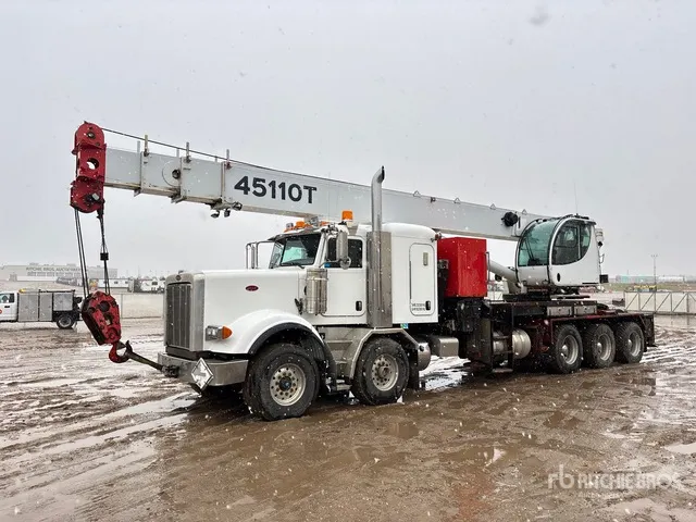 Manitex 45110T 45 ton Straight Boom on 2013 Peterbilt 367 10x6 Twin-Steer Sleeper Boom Truck