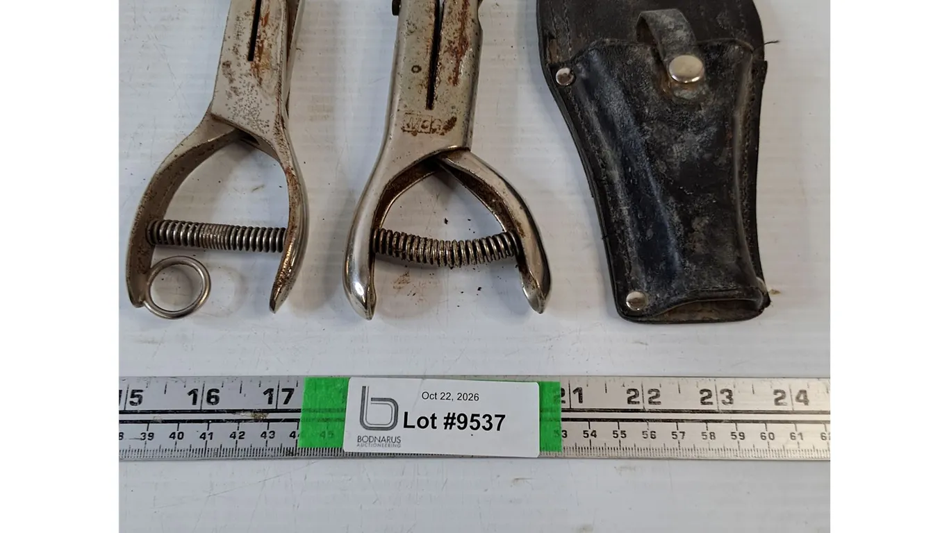 (2) Vintage Transit Ticket Punchers-One Includes Leather Holster