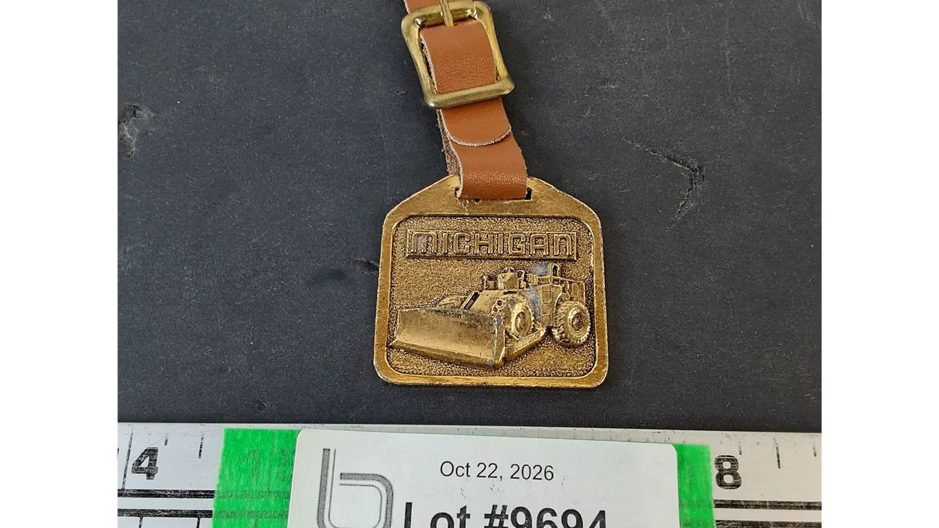 Michigan Tractor Shovel/Wheel Loader Brass Pocket Watch Fob
