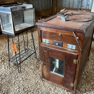Wooden incubator and tank on stand