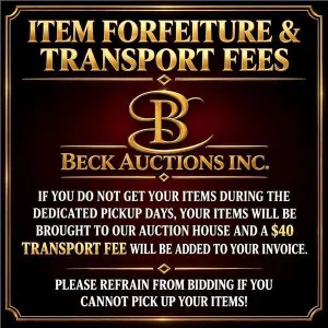 Item Forfeiture & Transport, Shipping, Delivery Fees & Conditions