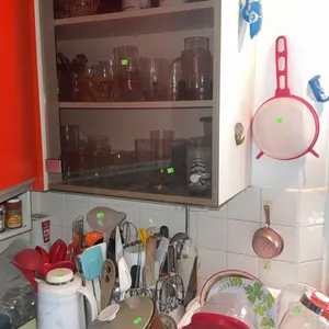 Kitchen Utensils, Dish Rack, Glassware, Cups, and Miscellaneous Contents