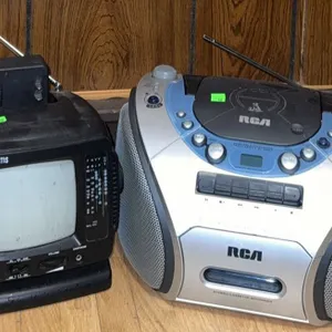 Curtis Portable TV Radio and RCA Stereo Bass Reflex CD Cassette Boombox