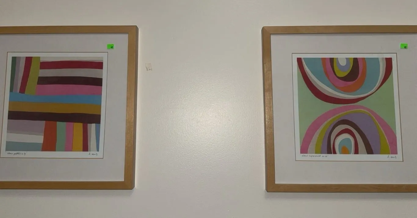 Framed Abstract Print Reproductions Signed A. Davis