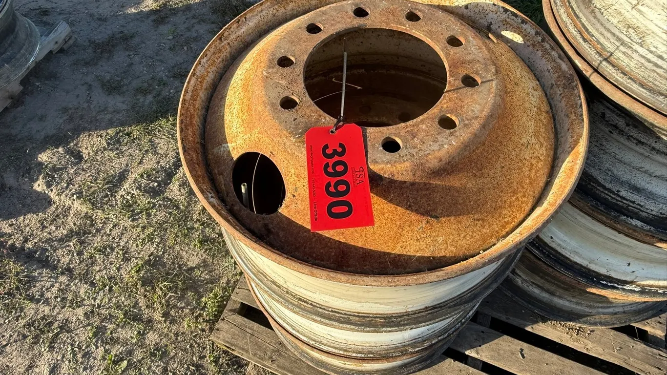 (7) Used Steel 10 Bolt Wheels