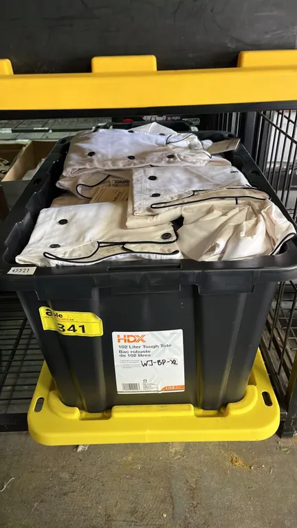 TOTE OF *NEW WITH TAGS* CHEFWEAR JACKETS: ALL APPEAR TO SIZE XL
