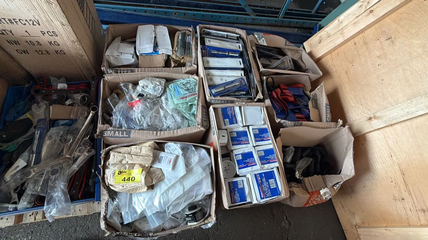 PALLET OF WESTWARD BI-METAL HOLE SAWS, WESTWARD SPARK PLUG SOCKETS, WESTWARD WRENCHES & MORE