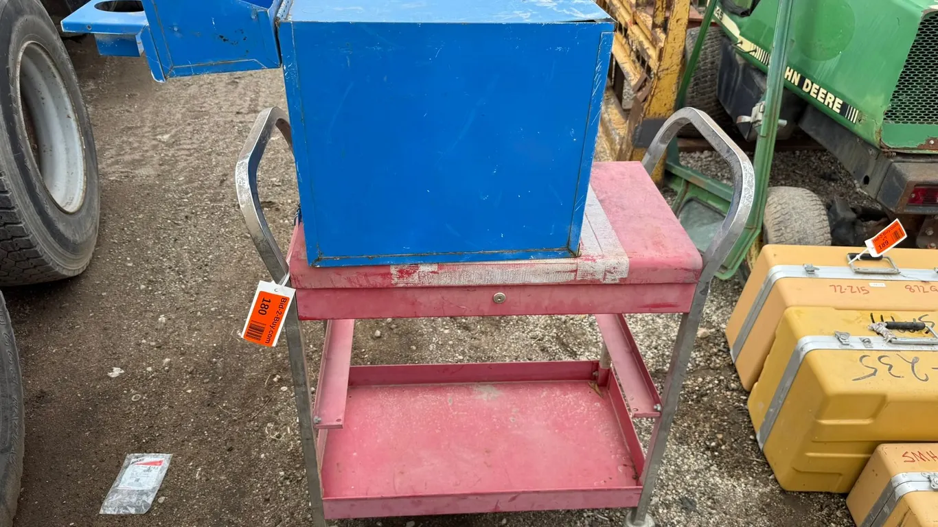 Push Cart with Toolbox for Equipment