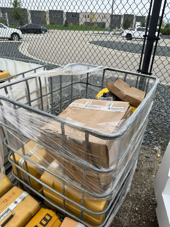 Tote with (7) Empty Equipment Case and Receiver Box
