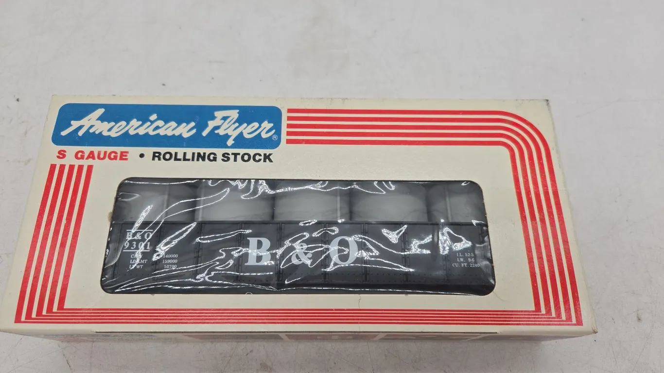 Vintage American flyer Baltimore and Ohio gondola car number 49301 new inbox