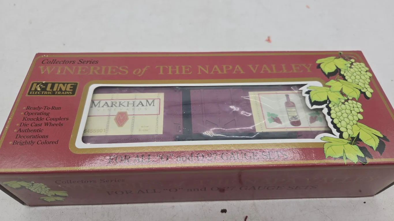 Vintage k line Markham vineyards classic reefer freight car new in box
