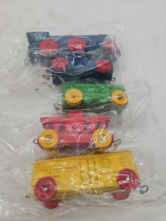 Vintage strombecker's brand wooden train set